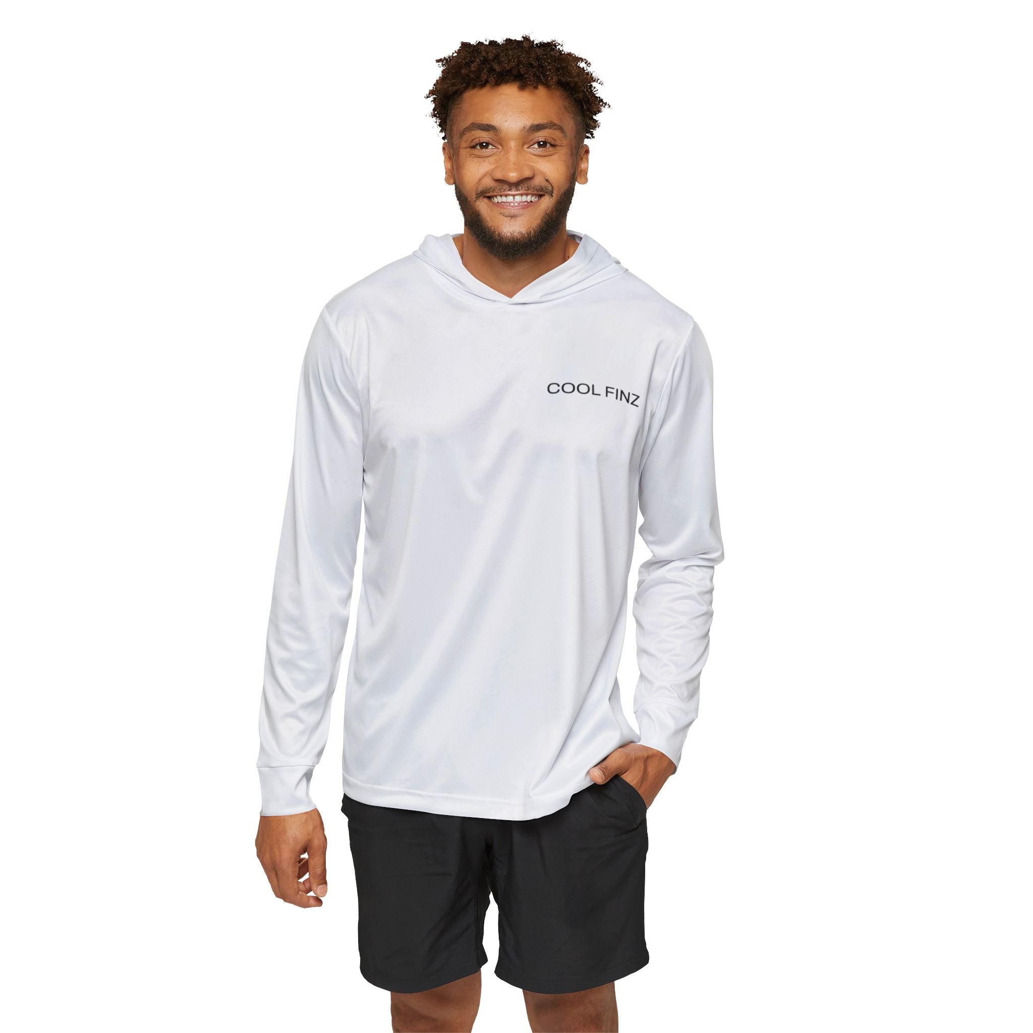 Performance Hoodie — "Cool Finz" Marlin Fishing Graphic (Men's Sports Warmup)