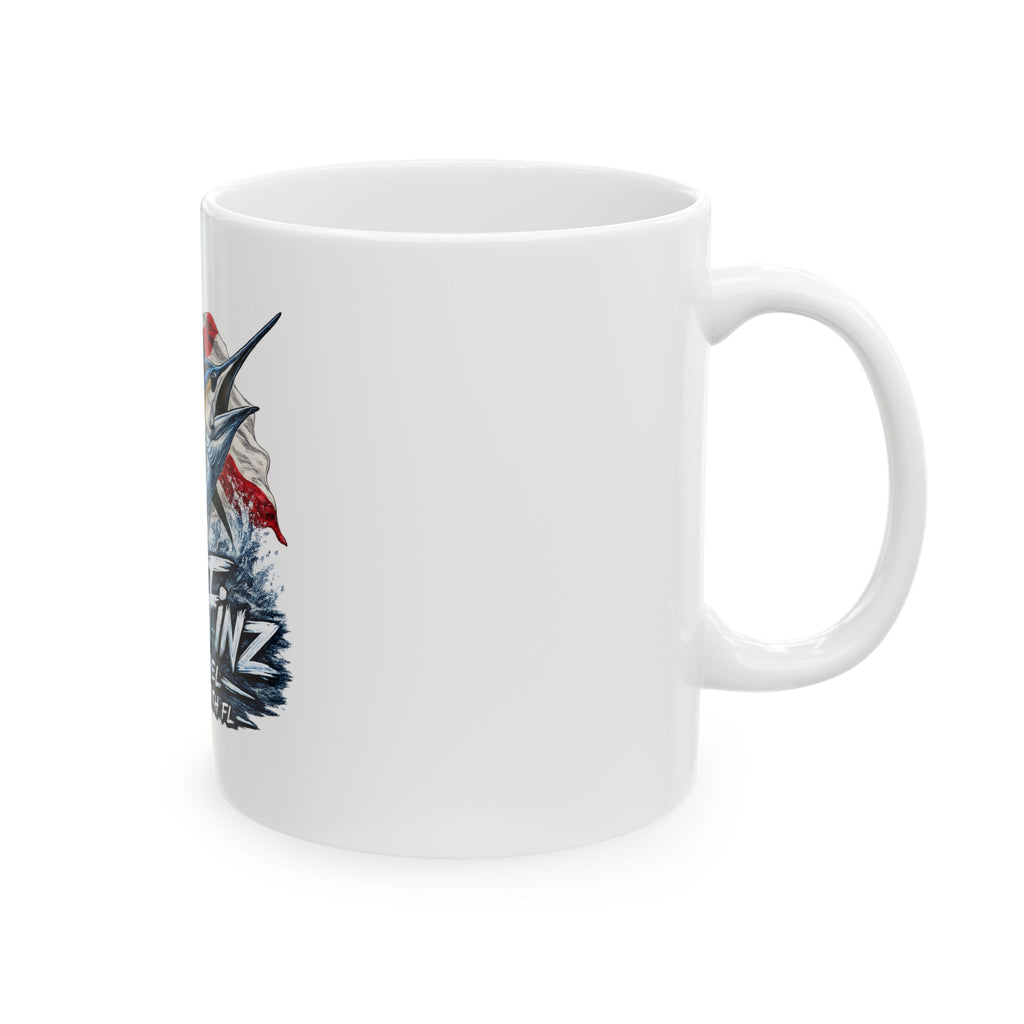 Cool Finz Marlin Mug — Lake Worth, FL Fishing Ceramic Coffee Cup (11oz/15oz)