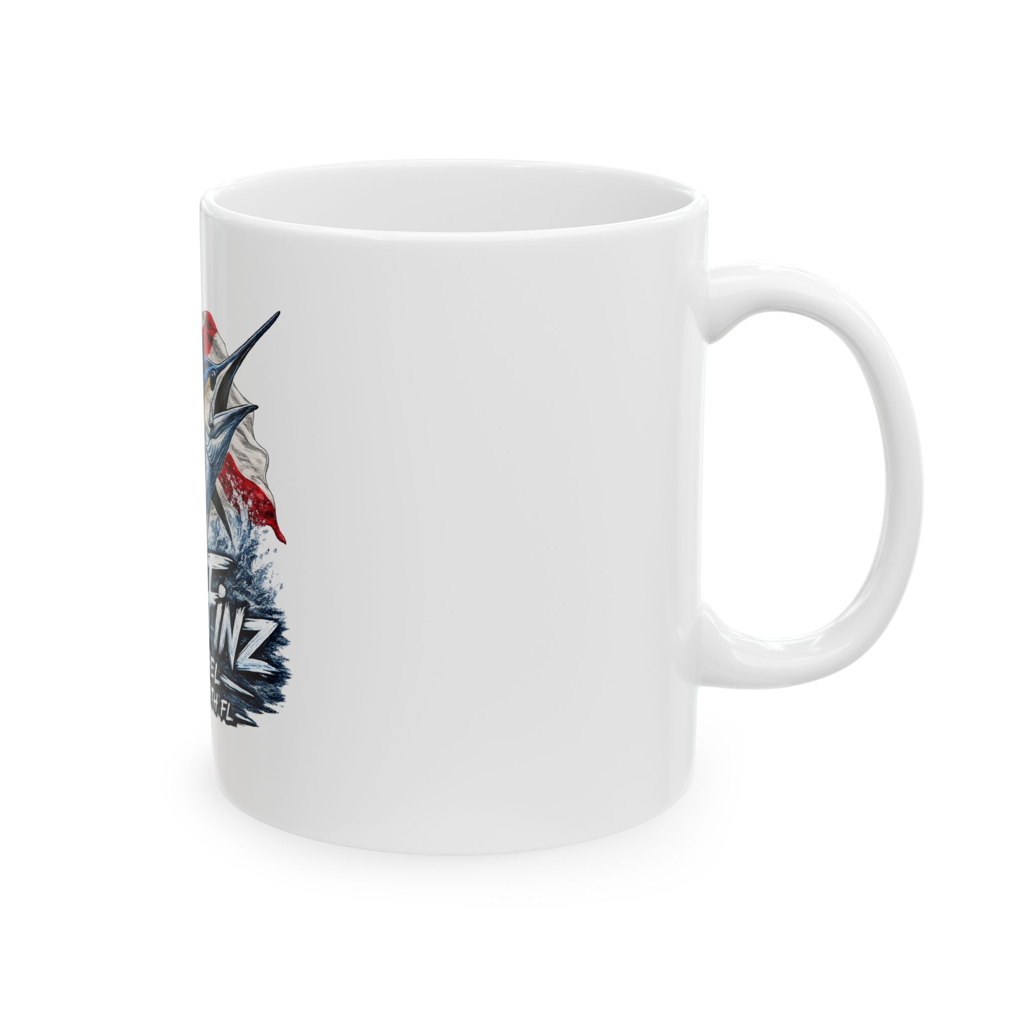 Cool Finz Marlin Mug — Lake Worth, FL Fishing Ceramic Coffee Cup (11oz/15oz)