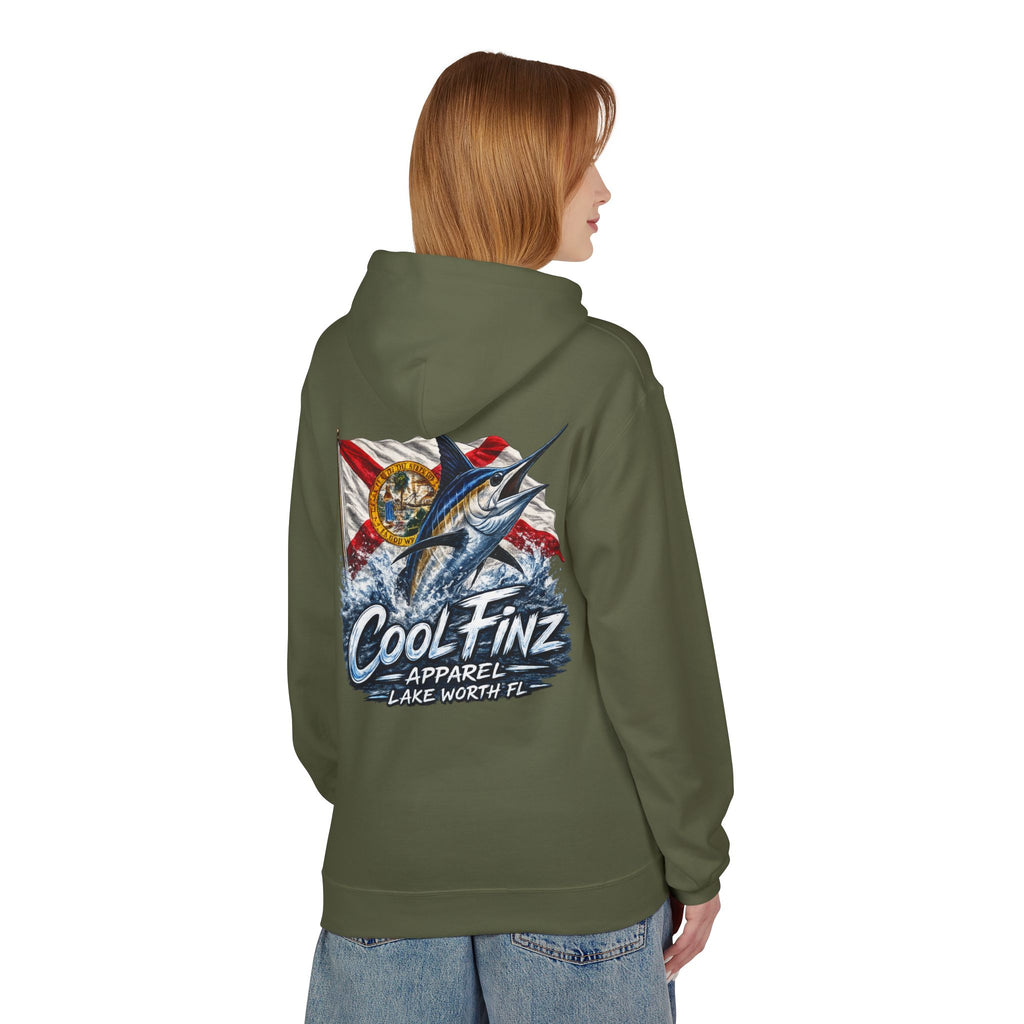 Cool.Finz Hoodie — Retro Mahi Mahi Fishing Flag Graphic Hoodie