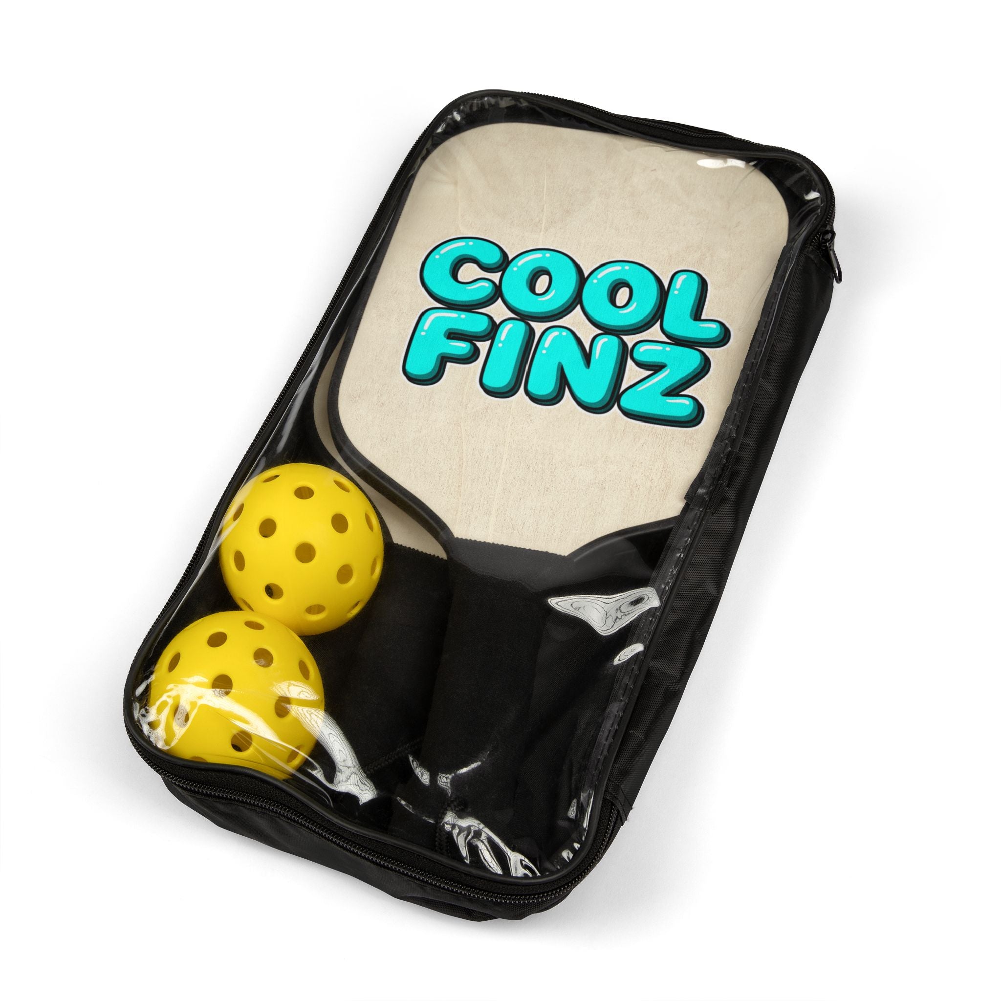 Pickleball Paddle Set – "COOL FINZ" Wooden Paddles with Balls