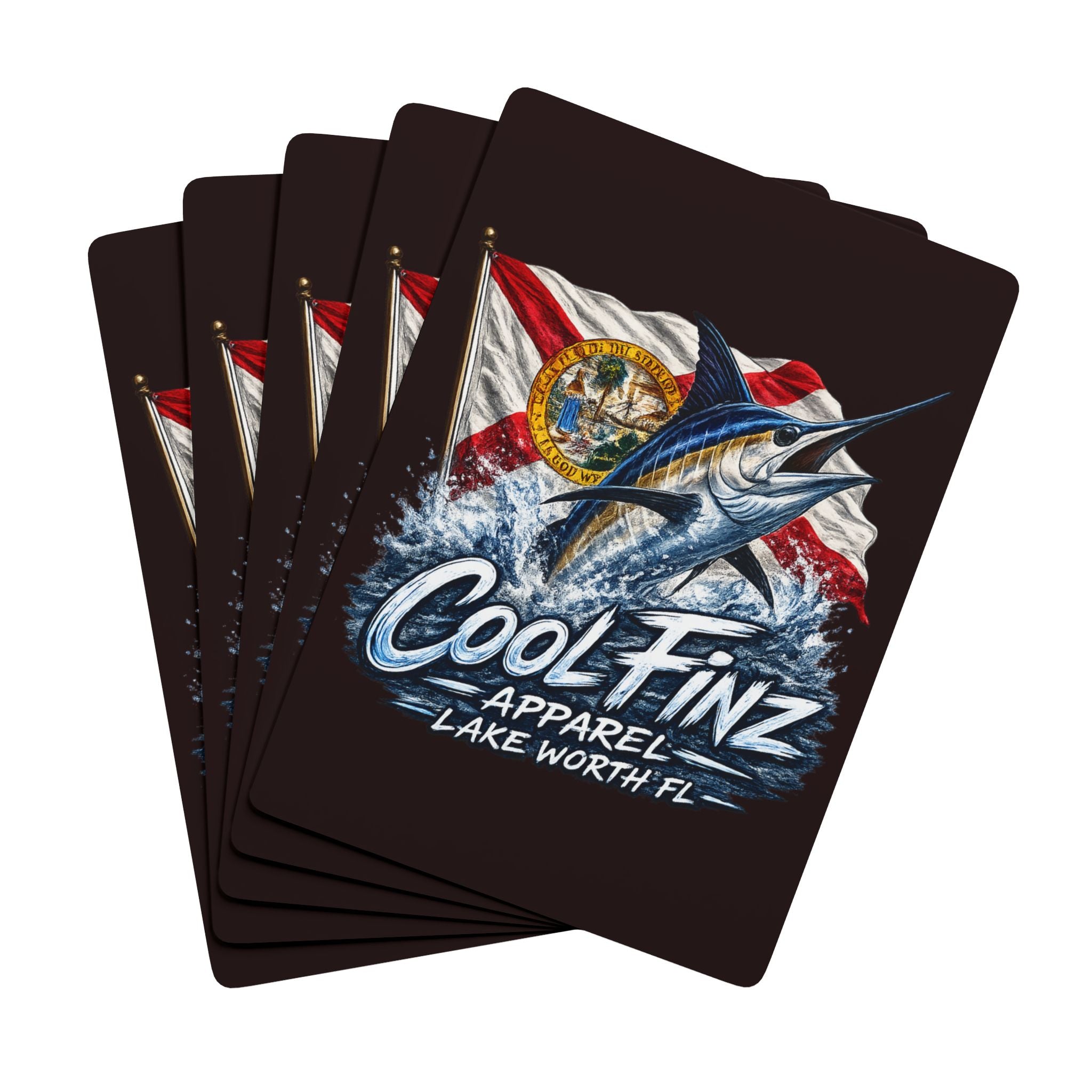 Marlin Flag Poker Playing Cards — Cool Finz Lake Worth FL Deck