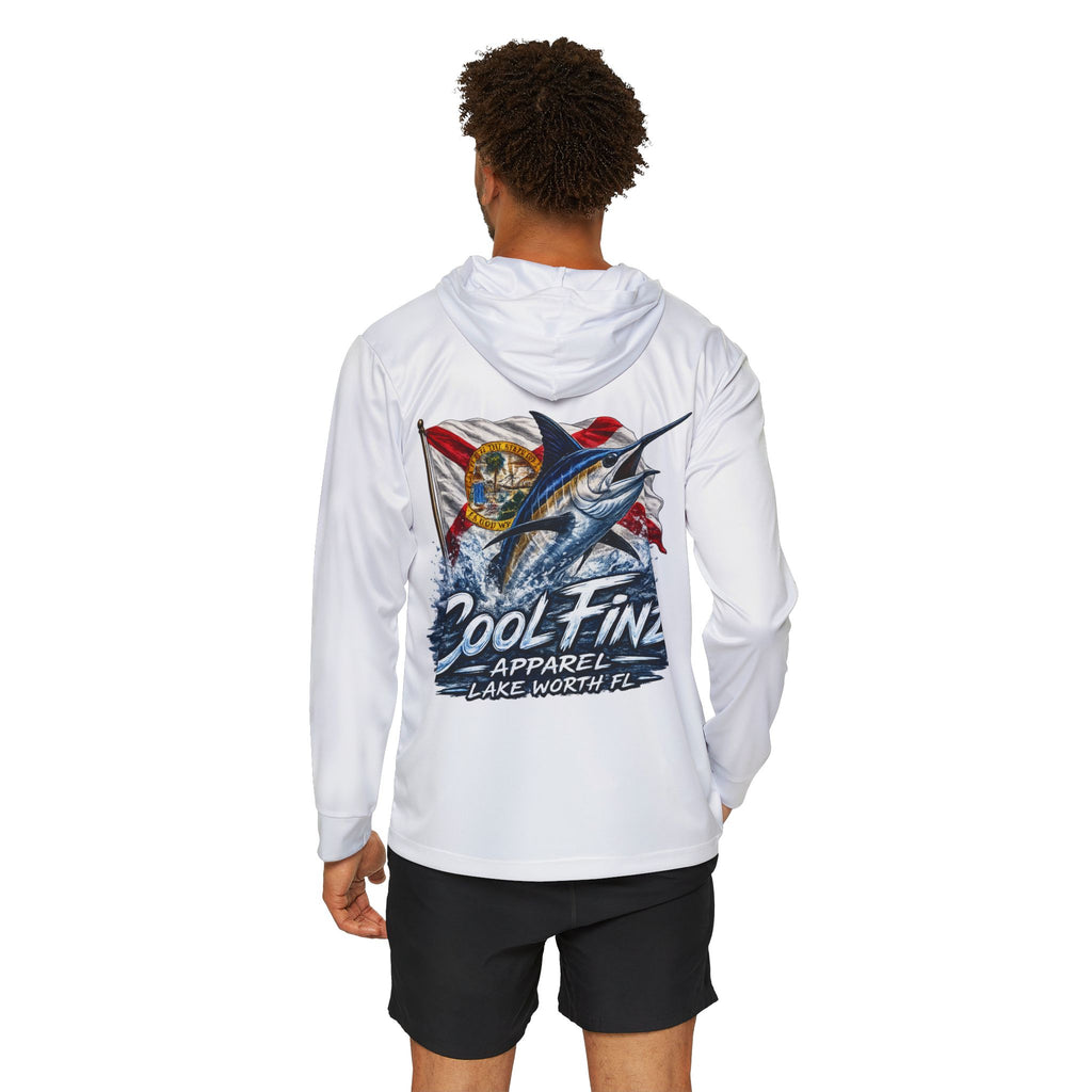 Performance Hoodie — "Cool Finz" Marlin Fishing Graphic (Men's Sports Warmup)