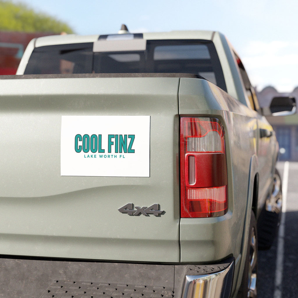 Car Magnet - "COOL FINZ" Lake Worth FL Teal Logo