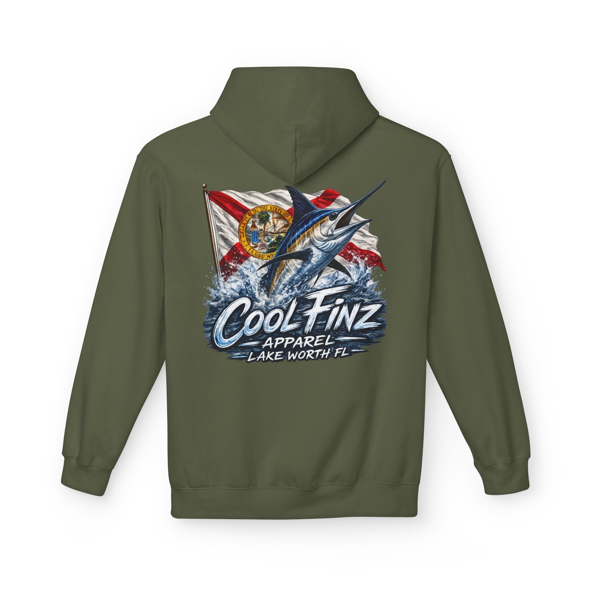 Cool.Finz Hoodie — Retro Mahi Mahi Fishing Flag Graphic Hoodie