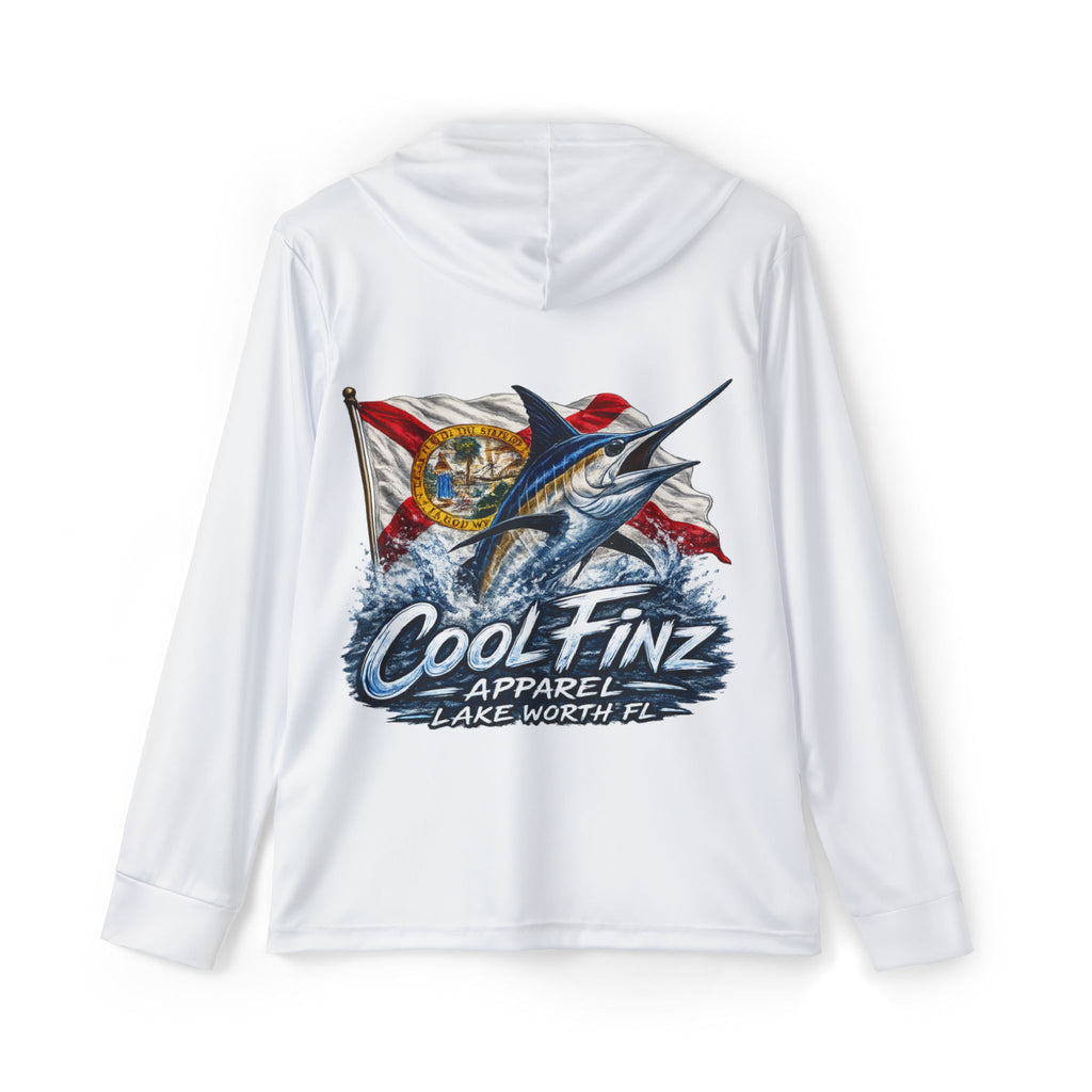 Performance Hoodie — "Cool Finz" Marlin Fishing Graphic (Men's Sports Warmup)
