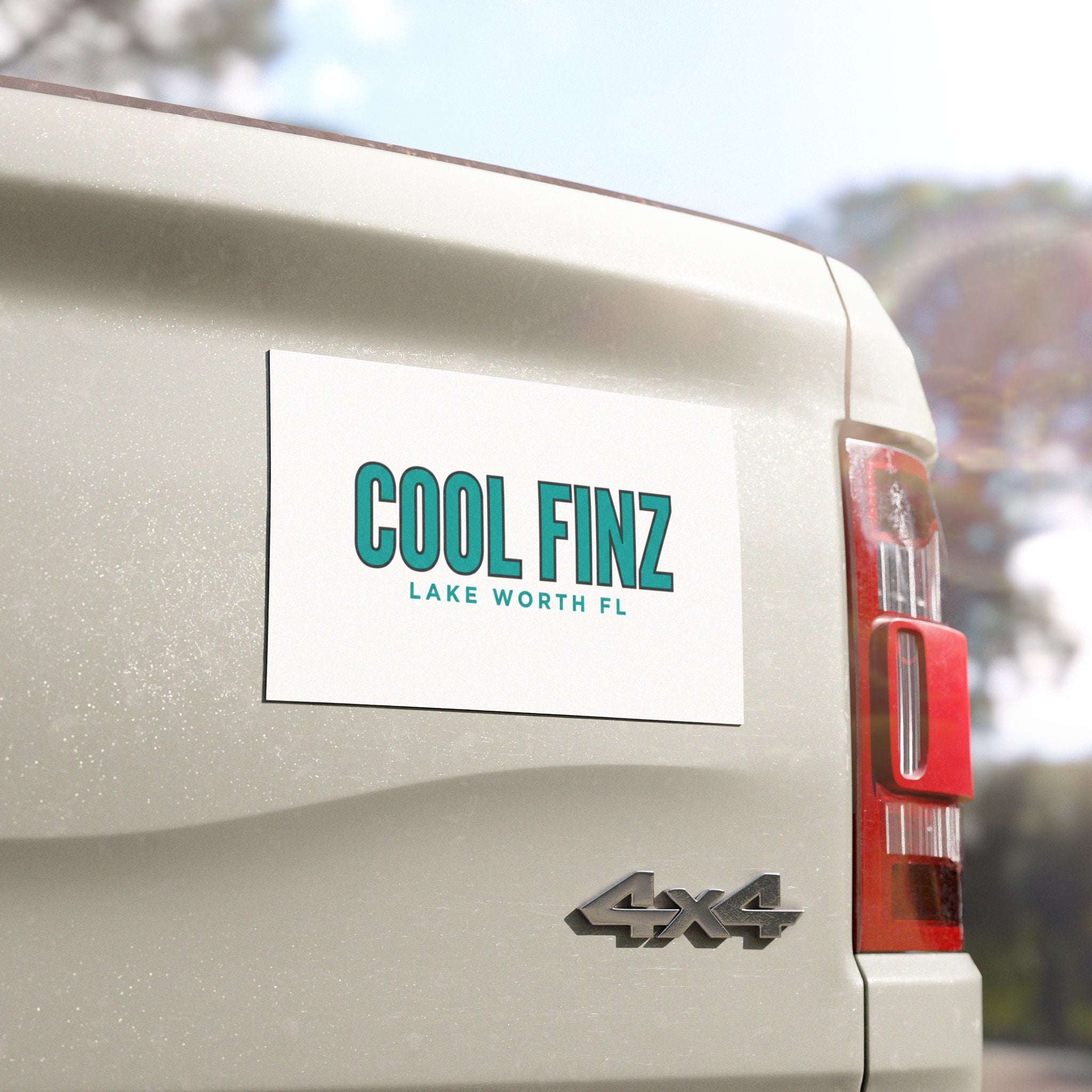 Car Magnet - "COOL FINZ" Lake Worth FL Teal Logo